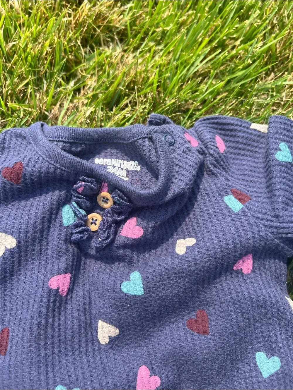 Purple Heart Print Baby Two-Piece Set